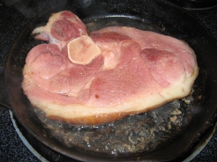Ham cooking.